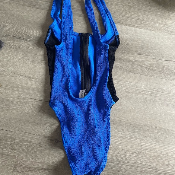 Blue and Black One Piece Swimsuit - Picture 15 of 15